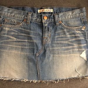J brand outsider jean raw hem skirt